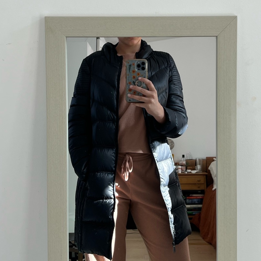 Black hooded BCBGeneration puffer coat - Medium